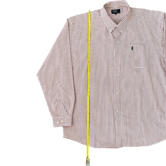 Polo Ralph Lauren XL Mens Long Sleeve Button Down Shirt Plaid Checker Cotton Red - Picture 4 of 7